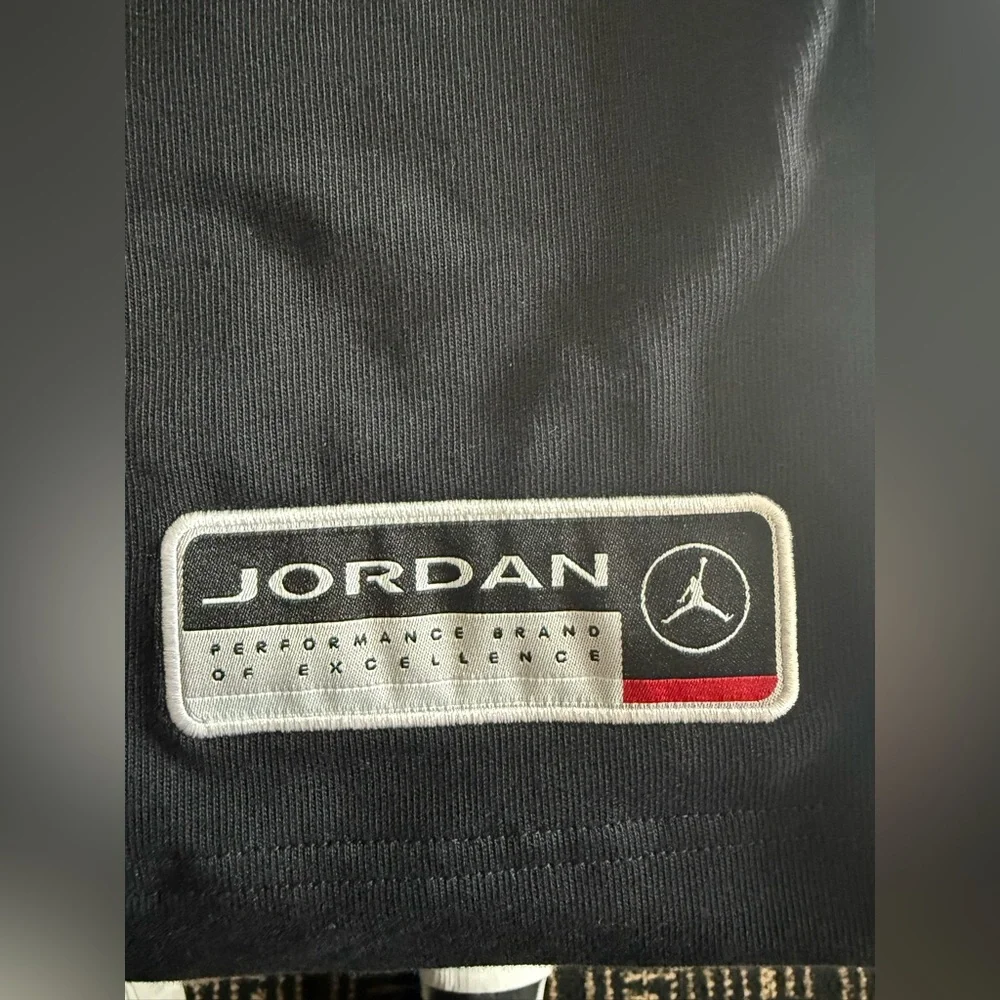 Jordan Men's Black Graphic Rugby Shirt with White Collar